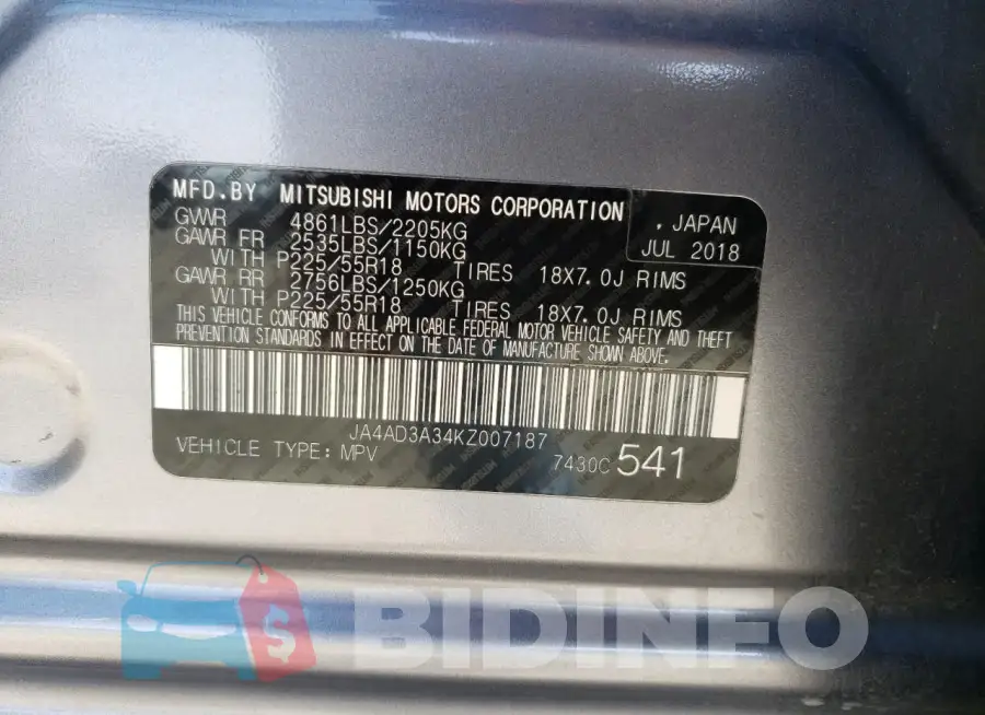 JA4AD3A34KZ007187 Photo# 13