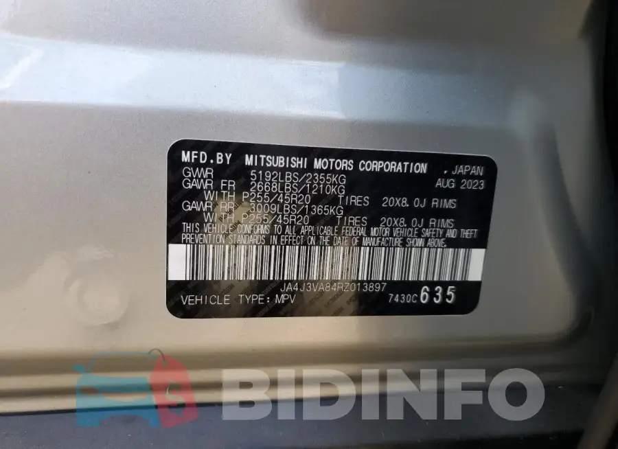 JA4J3VA84RZ013897 Photo# 14