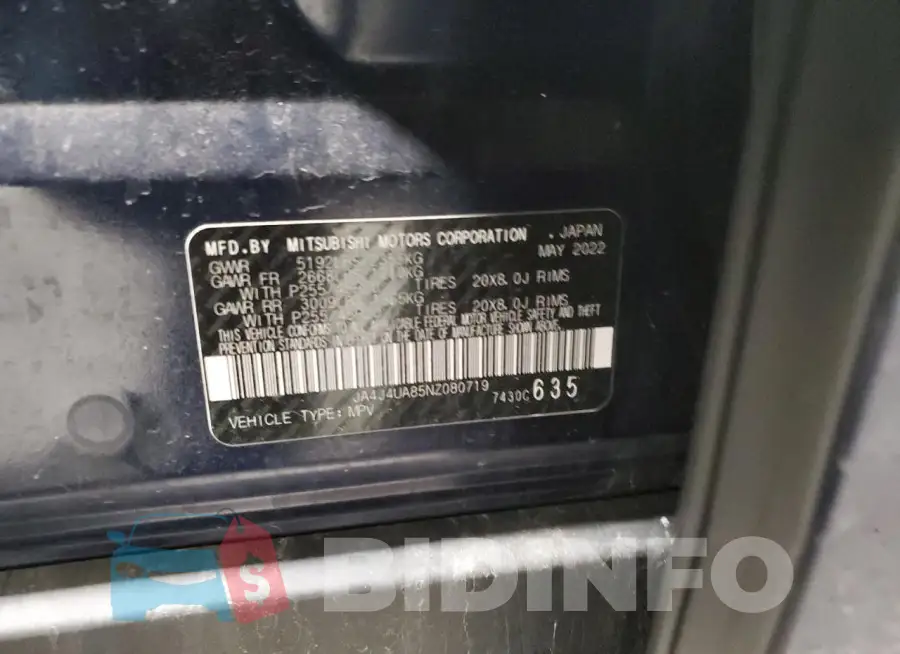 JA4J4UA85NZ080719 Photo# 13