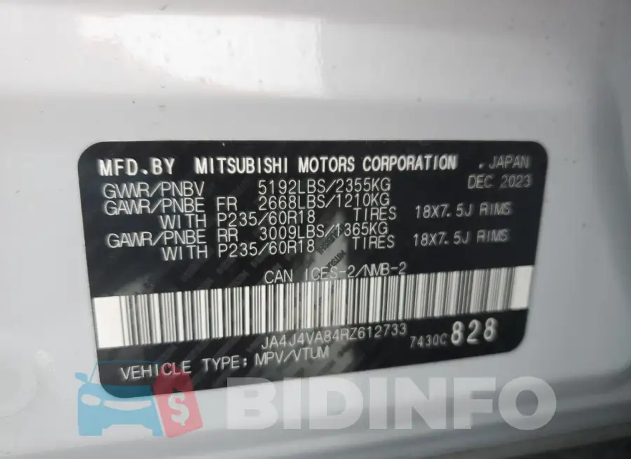 JA4J4VA84RZ612733 Photo# 14