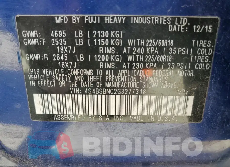 4S4BSBNC2G3277318 Photo# 14