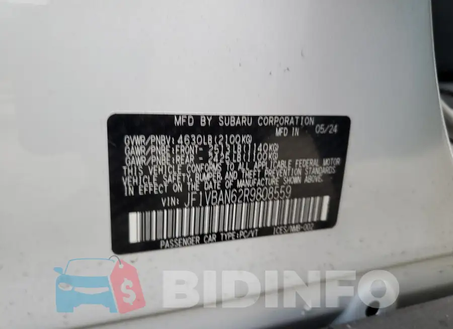 JF1VBAN62R9808559 Photo# 12