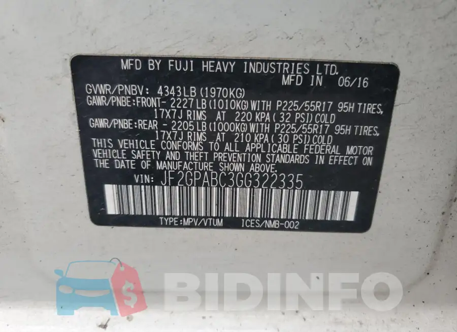 JF2GPABC3GG322335 Photo# 13