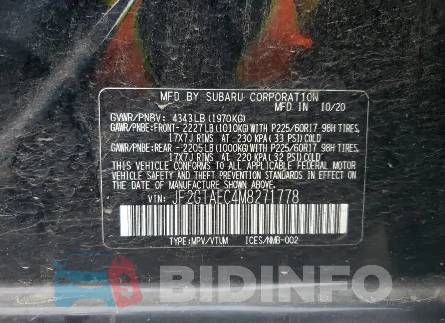 JF2GTAEC4M8271778 Photo# 13
