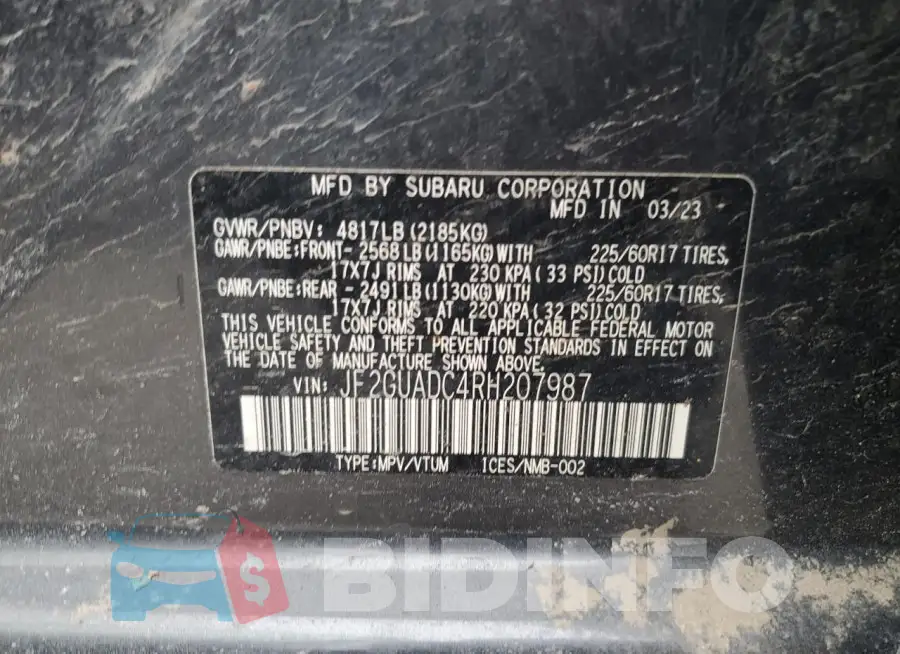 JF2GUADC4RH207987 Photo# 13