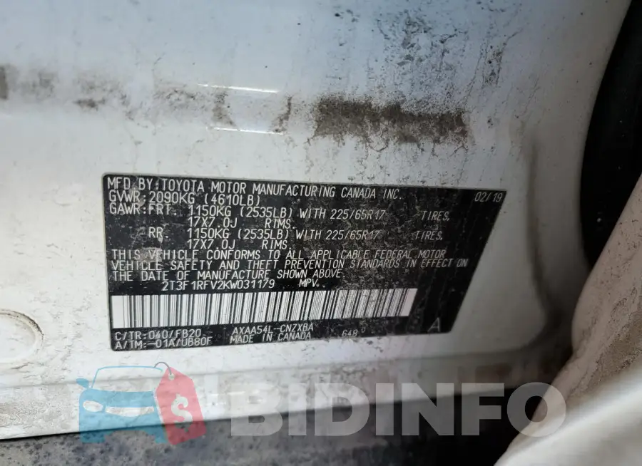 2T3F1RFV2KW031179 Photo# 14