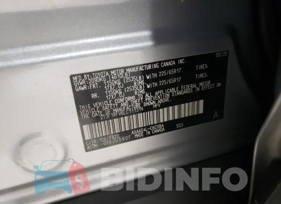 2T3F1RFV6LC111314 Photo# 13