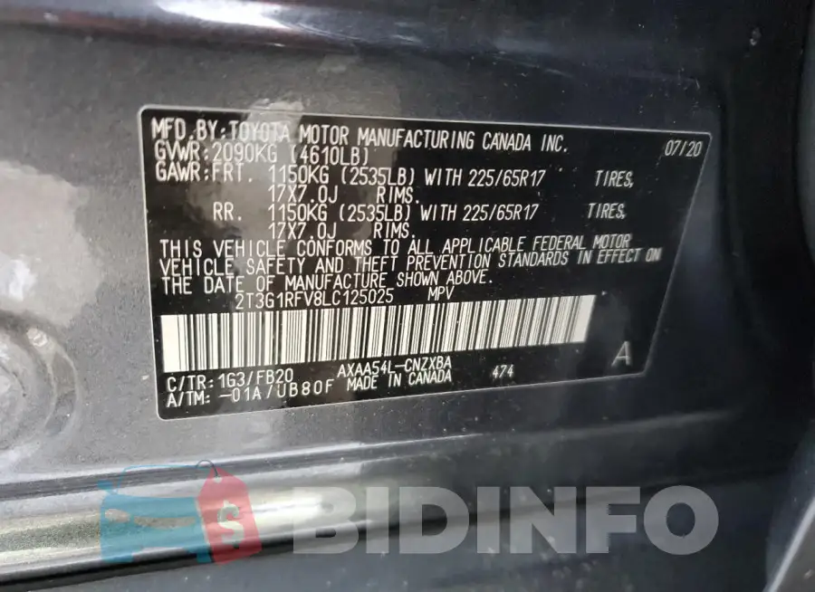 2T3G1RFV8LC125025 Photo# 13