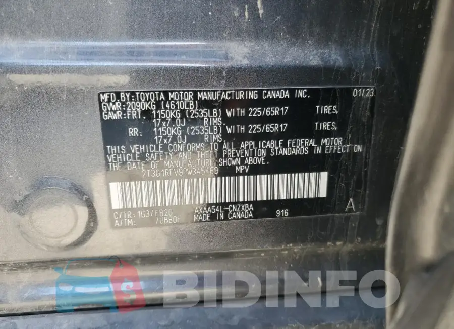 2T3G1RFV9PW345469 Photo# 13