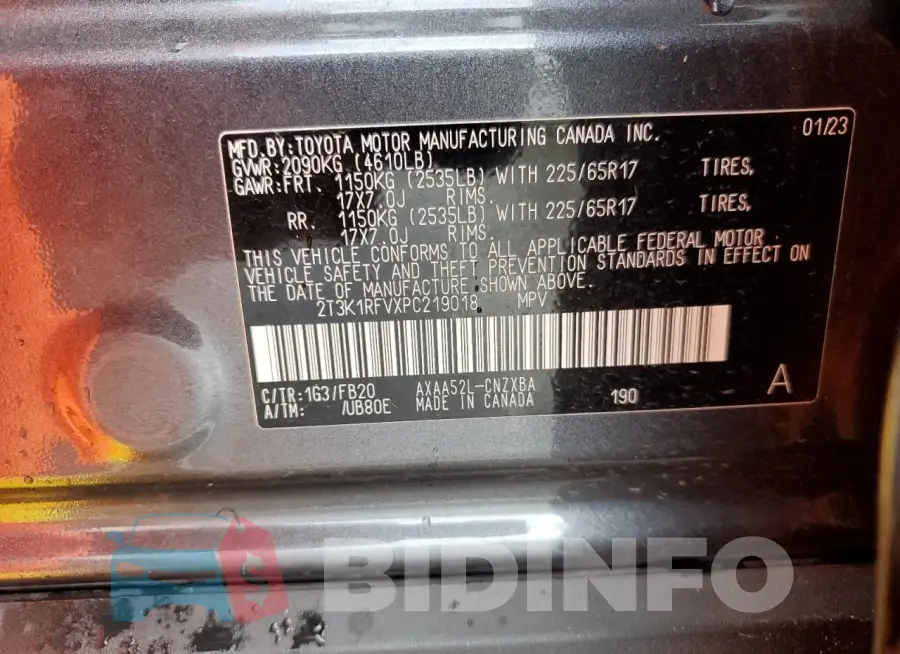 2T3K1RFVXPC219018 Photo# 14