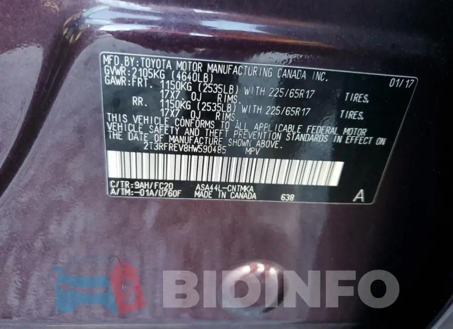2T3RFREV8HW590485 Photo# 13