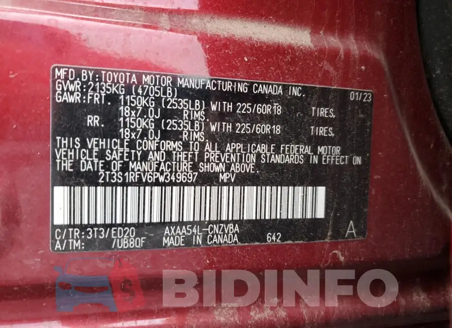 2T3S1RFV6PW349697 Photo# 14
