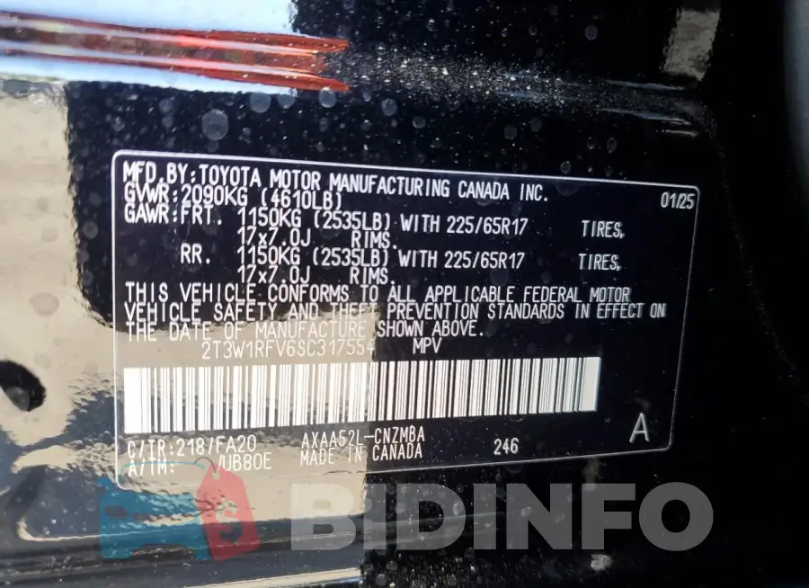 2T3W1RFV6SC317554 Photo# 13