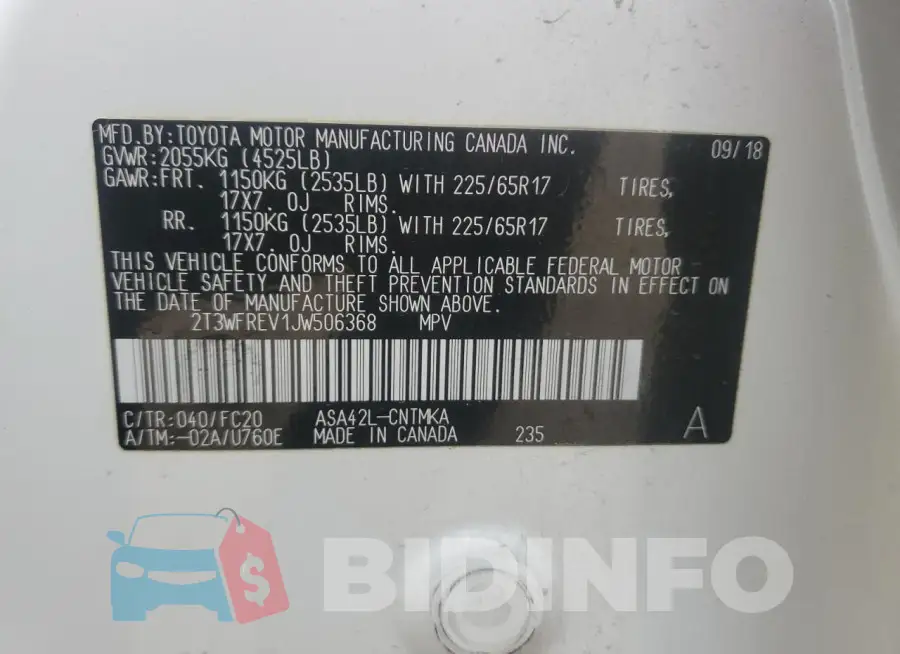 2T3WFREV1JW506368 Photo# 12