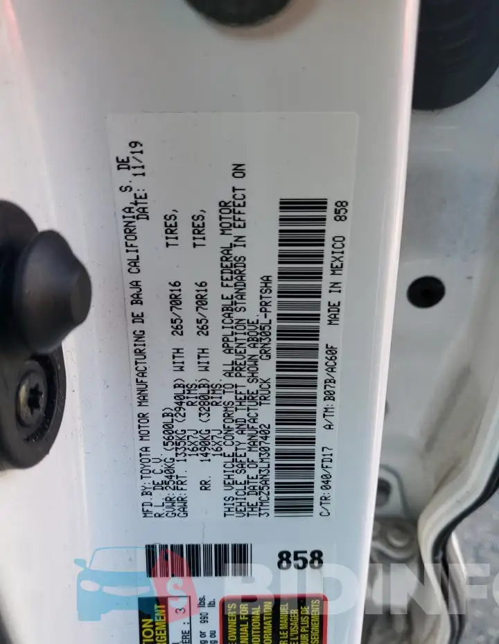 3TMCZ5AN3LM307402 Photo# 12