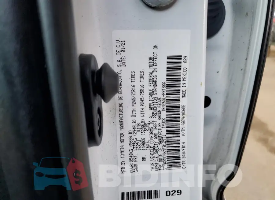 3TYAX5GNXMT012971 Photo# 12