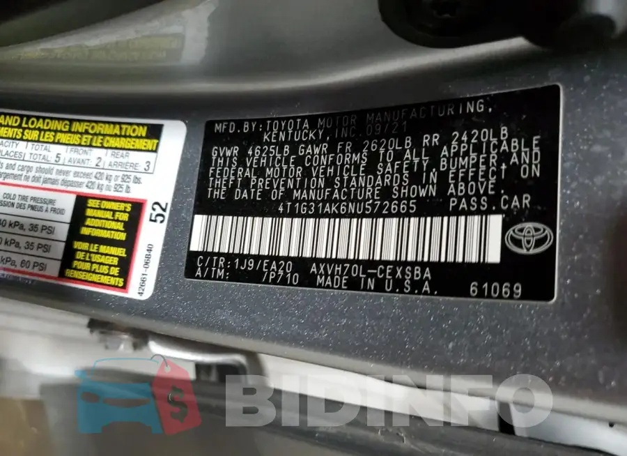 4T1G31AK6NU572665 Photo# 12