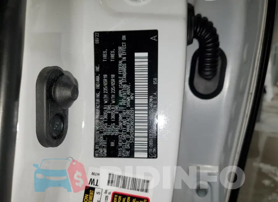 5TDHZRBH3NS589291 Photo# 13