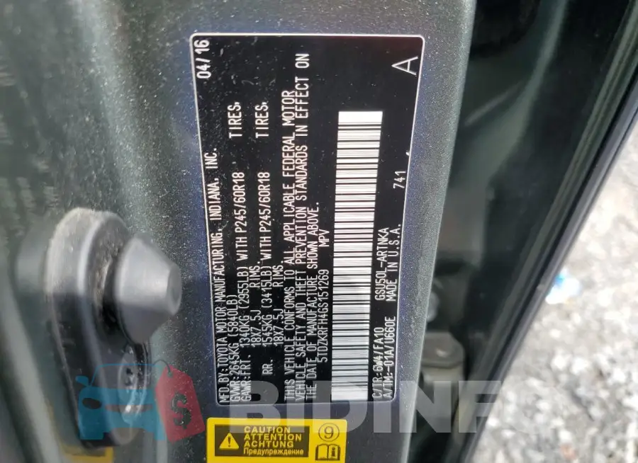 5TDZKRFH4GS151269 Photo# 13