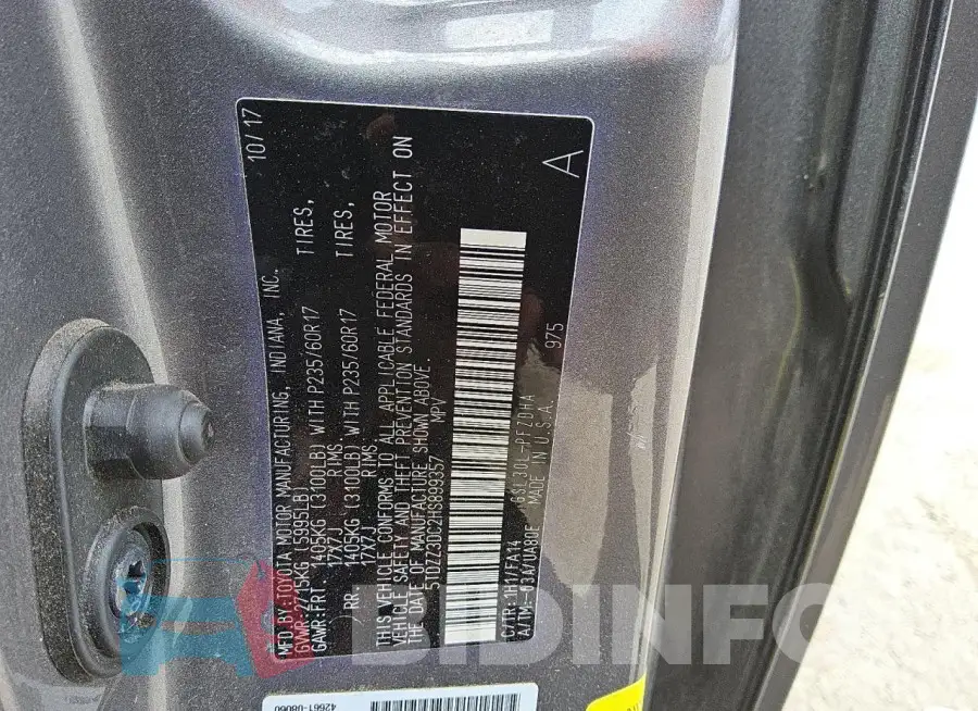 5TDZZ3DC2HS899357 Photo# 13