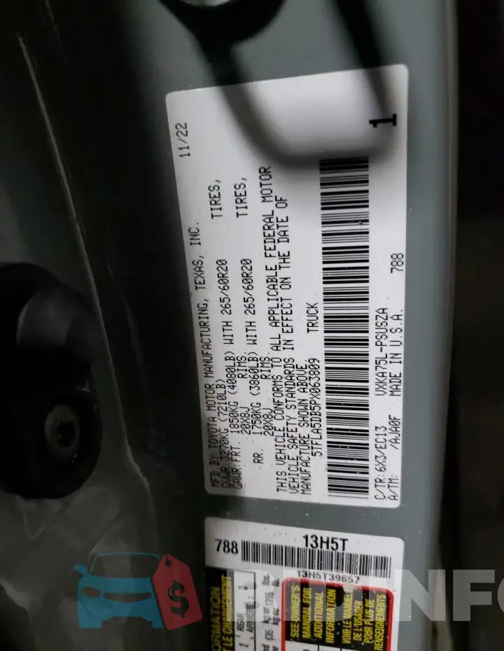 5TFLA5DB5PX063809 Photo# 12