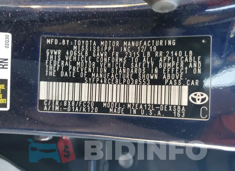5YFP4RCE8LP038553 Photo# 13
