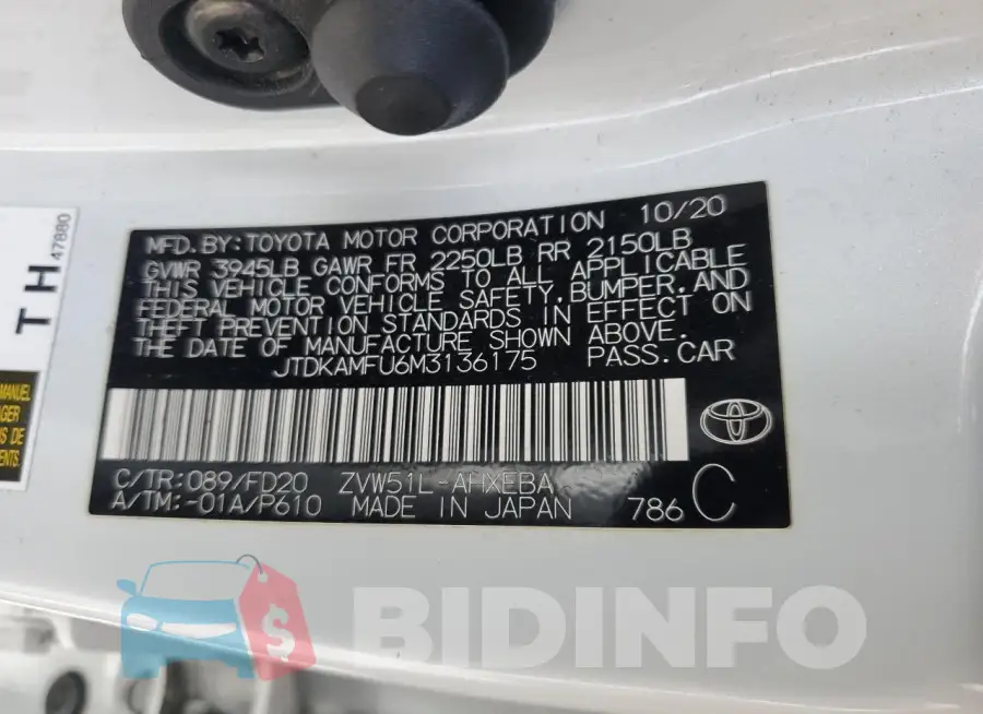 JTDKAMFU6M3136175 Photo# 12