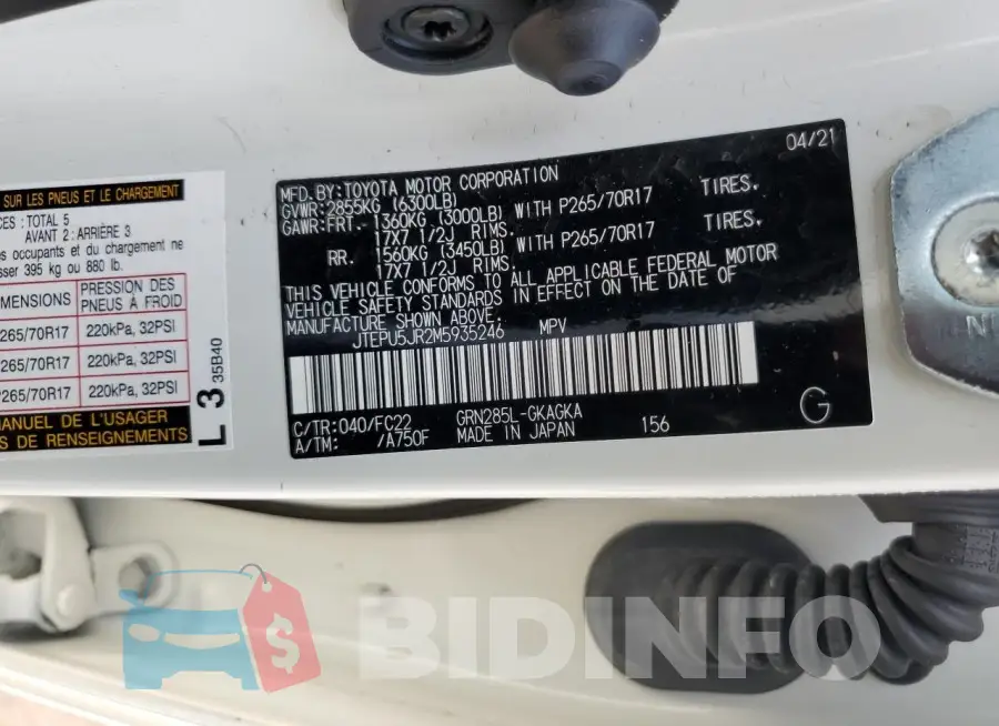 JTEPU5JR2M5935246 Photo# 14