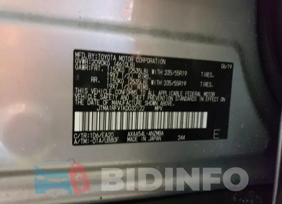 JTMA1RFV1KD032122 Photo# 13