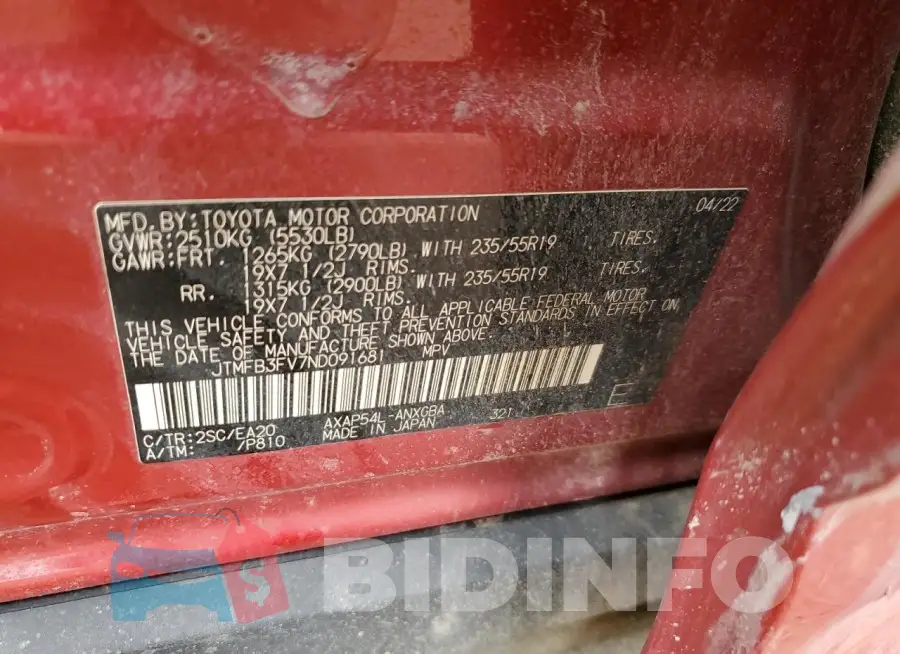 JTMFB3FV7ND091681 Photo# 13