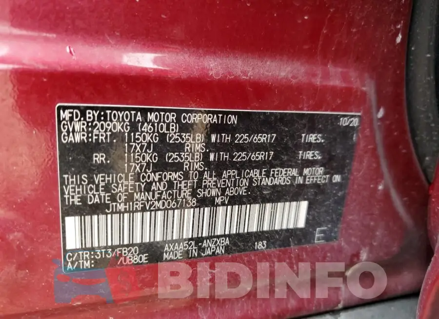 JTMH1RFV2MD067138 Photo# 12