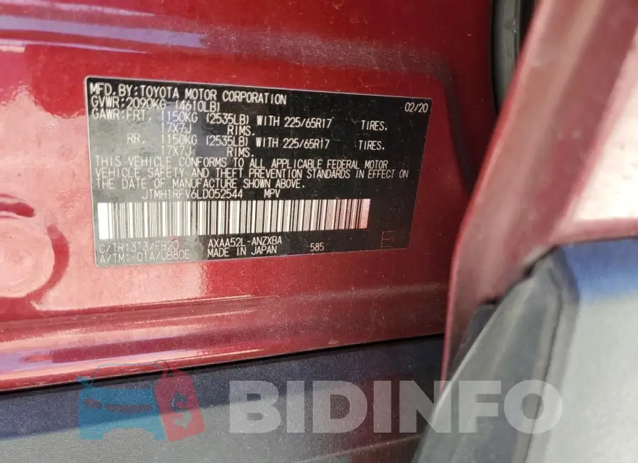JTMH1RFV6LD052544 Photo# 13
