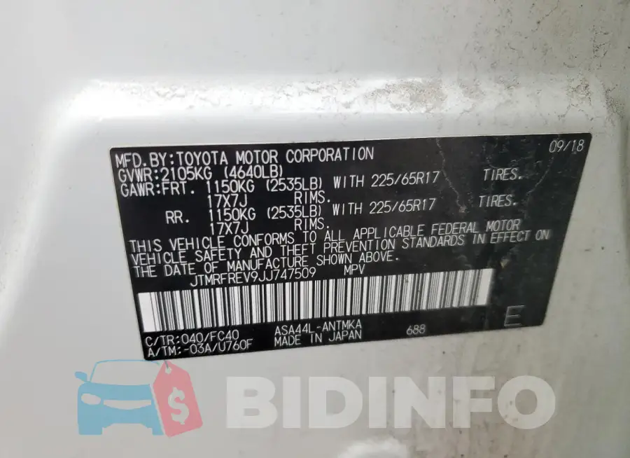 JTMRFREV9JJ747509 Photo# 13