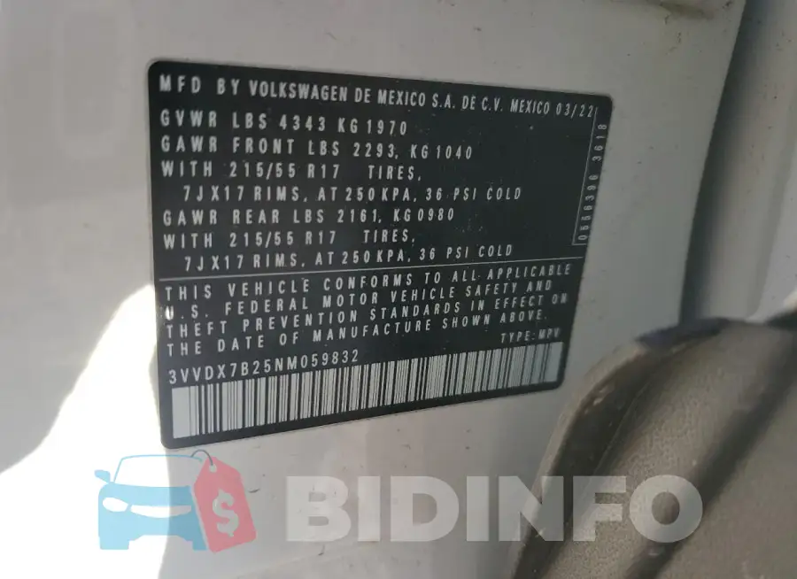 3VVDX7B25NM059832 Photo# 13