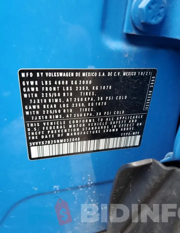 3VVYX7B25NM032048 Photo# 12