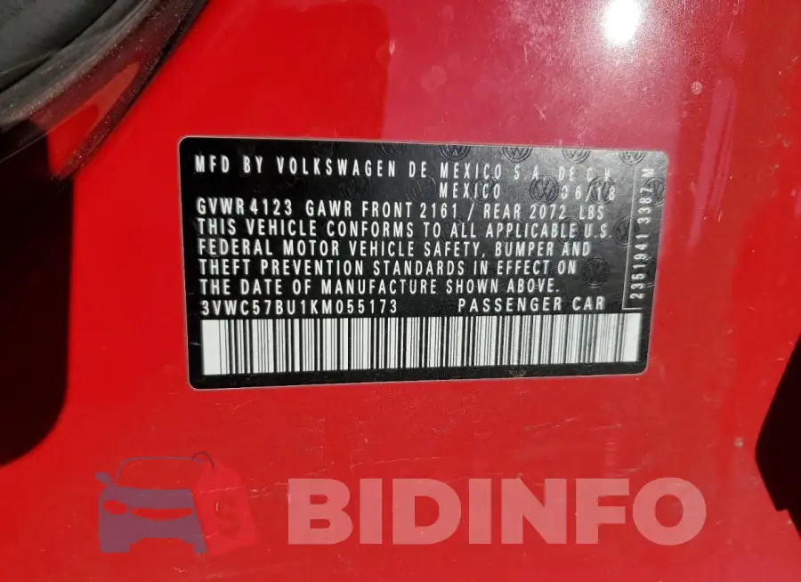 3VWC57BU1KM055173 Photo# 13