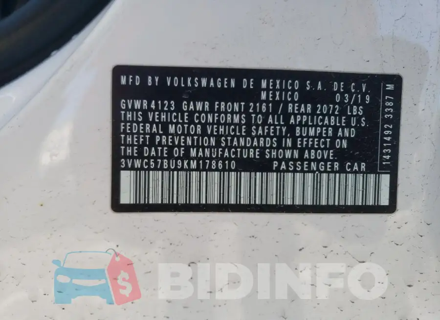 3VWC57BU9KM178610 Photo# 12