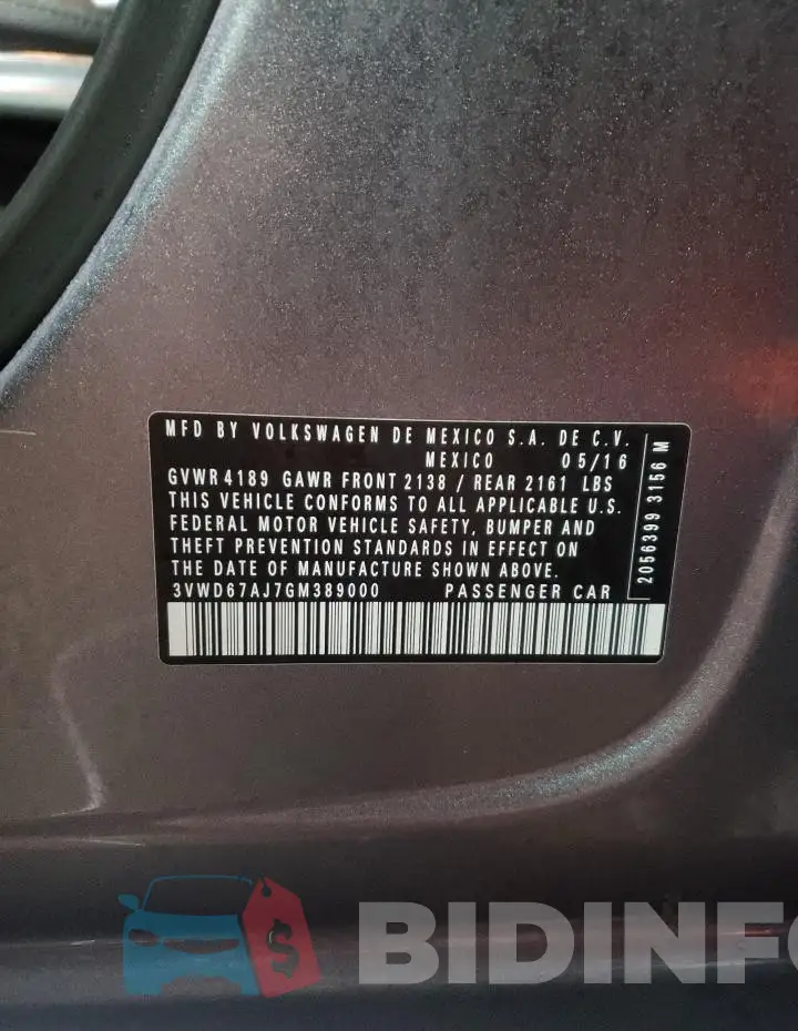 3VWD67AJ7GM389000 Photo# 12