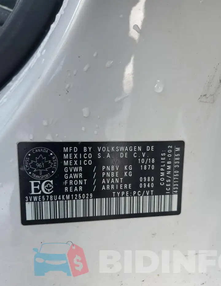 3VWE57BU4KM125029 Photo# 13