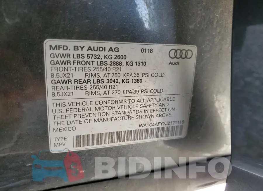 WA1C4AFY2J2121116 Photo# 13