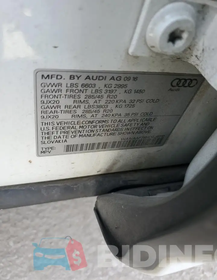 WA1VAAF78HD029712 Photo# 13