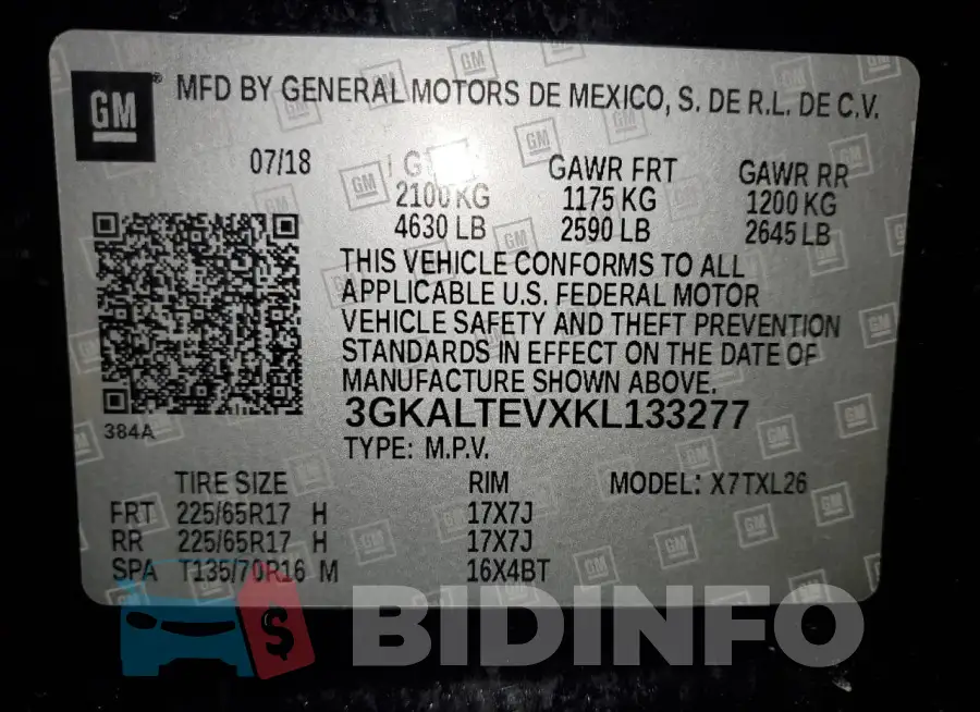 3GKALTEVXKL133277 Photo# 13