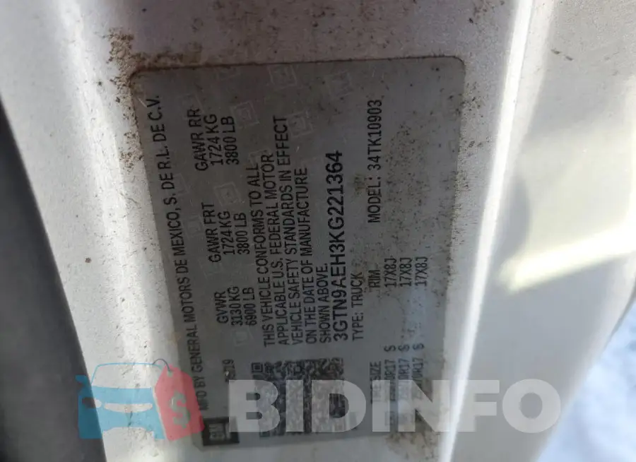 3GTN9AEH3KG221364 Photo# 12