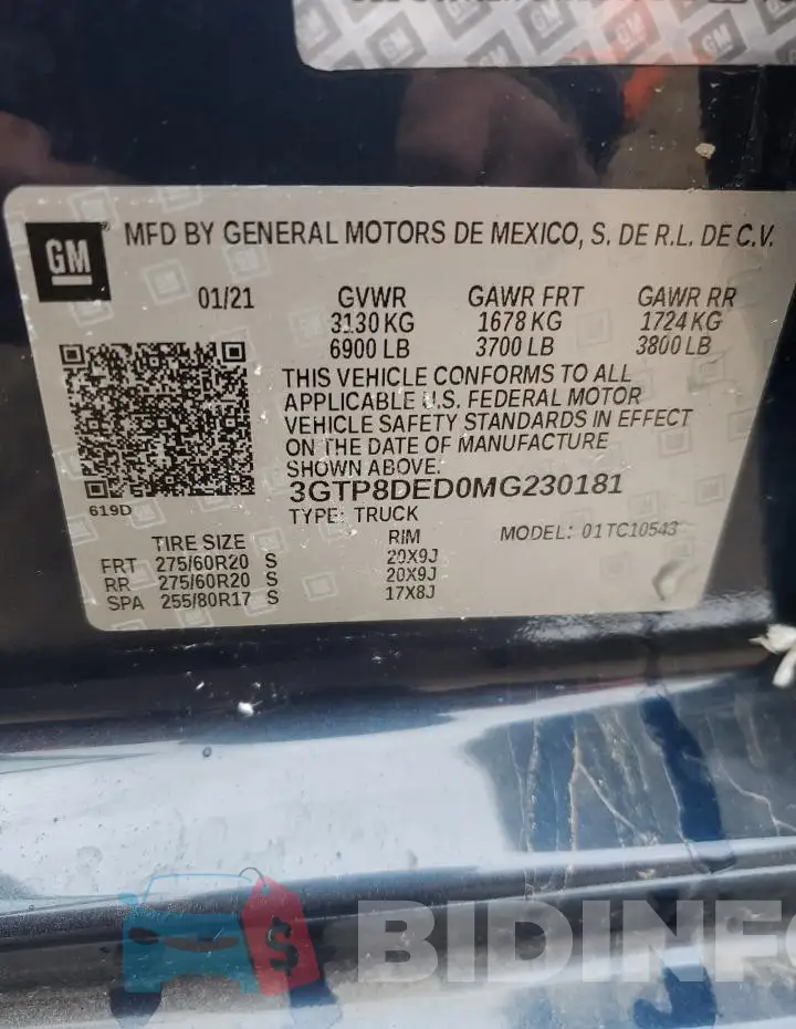 3GTP8DED0MG230181 Photo# 12