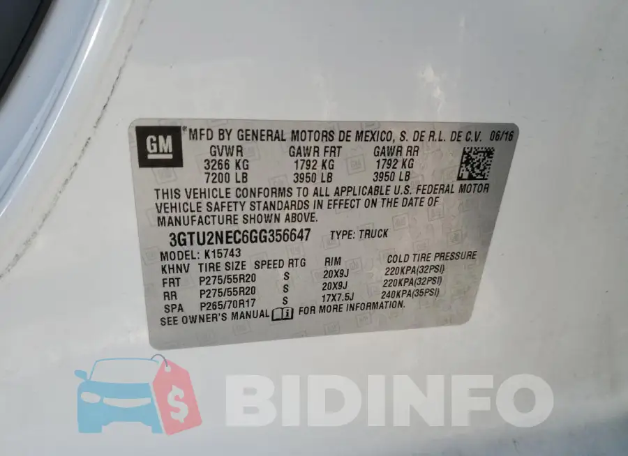 3GTU2NEC6GG356647 Photo# 12