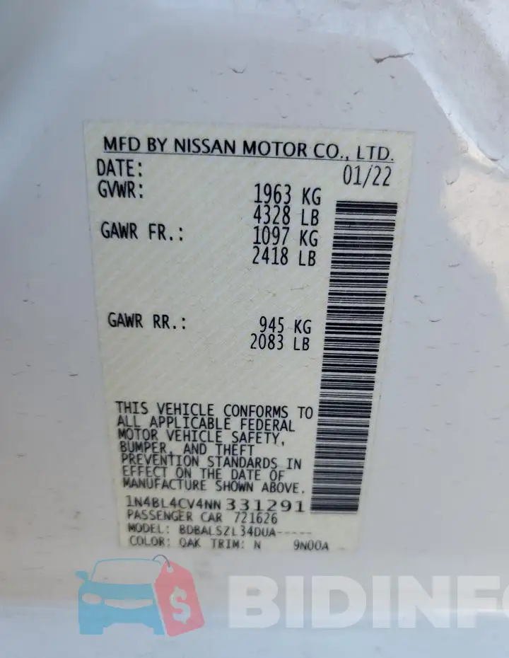 1N4BL4CV4NN331291 Photo# 12