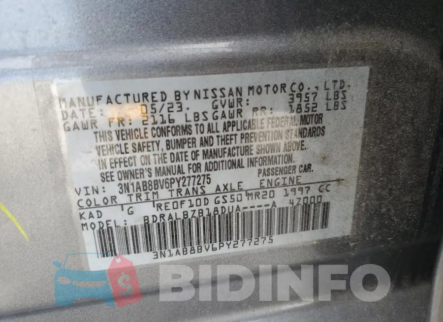 3N1AB8BV6PY277275 Photo# 12