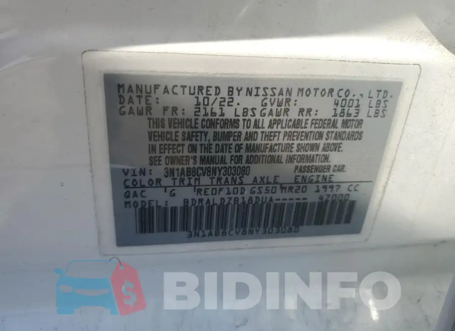 3N1AB8CV8NY303080 Photo# 12