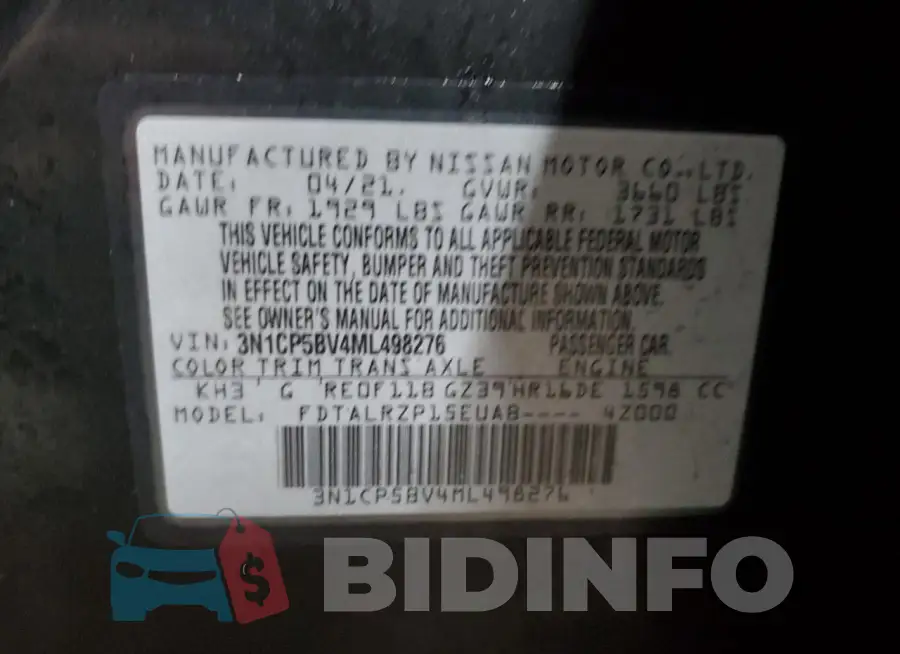 3N1CP5BV4ML498276 Photo# 13