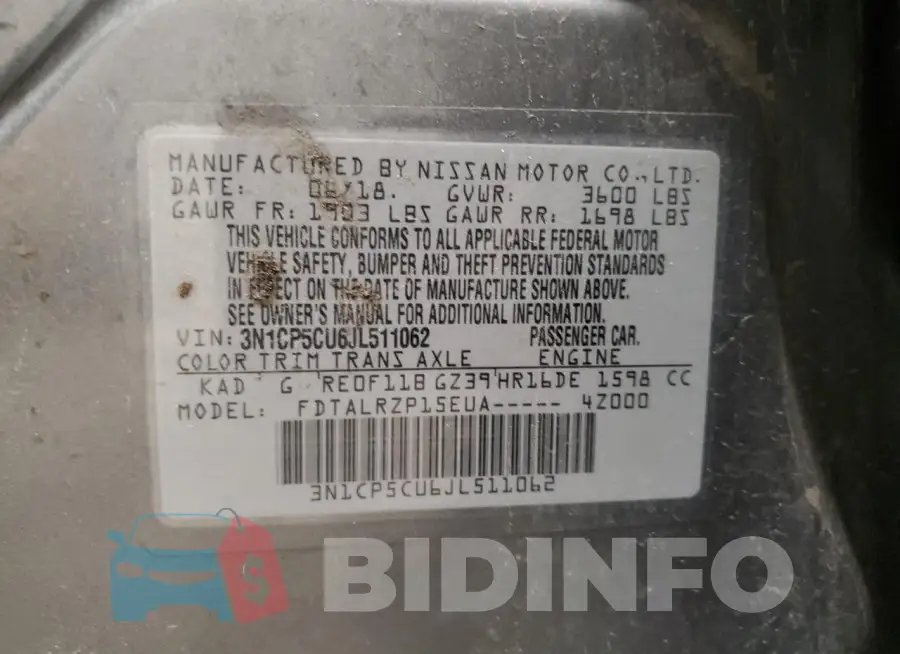3N1CP5CU6JL511062 Photo# 12